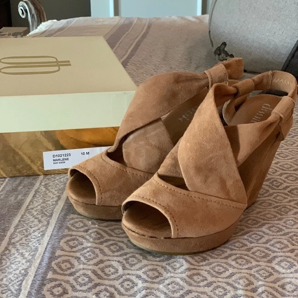 DaniBlack Marlene Platform Wedge in Suede Dust​​​​​​​​​​